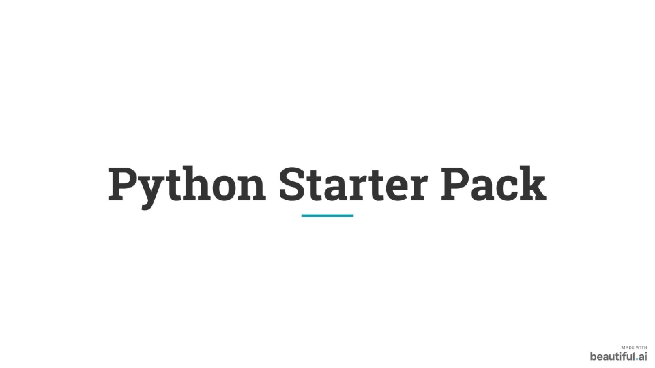 Python Starter Pack